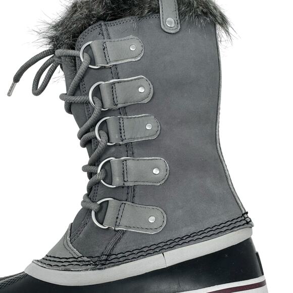 Sorel Joan of Arctic Winter Boots Grey Faux Fur Waterproof Snow Boots Size 7 - Picture 8 of 9
